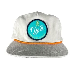 Fly‎ Co. Chase The Stream Snapback Trucker Cap Beige Gray Orange Rope OS
